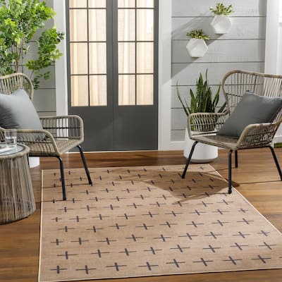 Moko Recycled Transitional Geometric Washable Area Rug