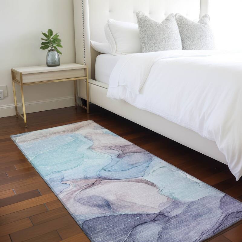 Dava Unique Abstract Weather Resistant Blended Style Outdoor Rug