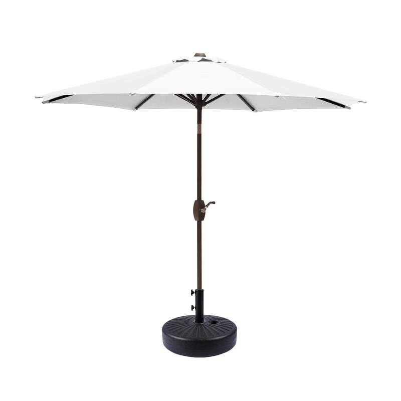 Brock 9-Foot Market Patio Umbrella with Concrete Base Weight Stand Included