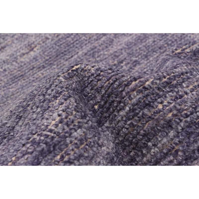 ECARPETGALLERY Hand-knotted Loreto Purple Silk Rug - 9'8 x 14'11