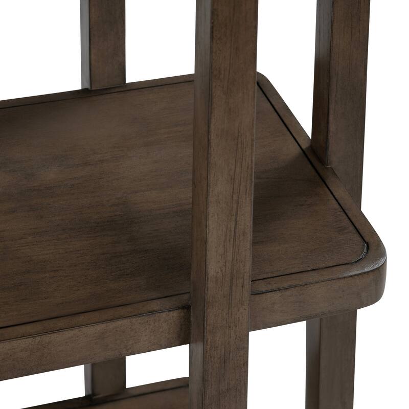 76 in. Brown Solid Wood 5 Shelf Etagere