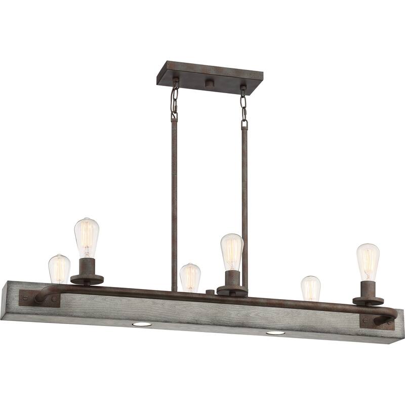 Melville 6-Light Island Chandelier in Iron Gate