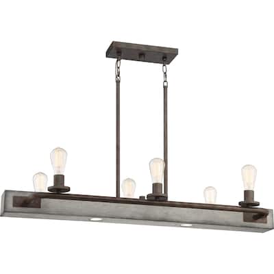 Melville 6-Light Island Chandelier in Iron Gate