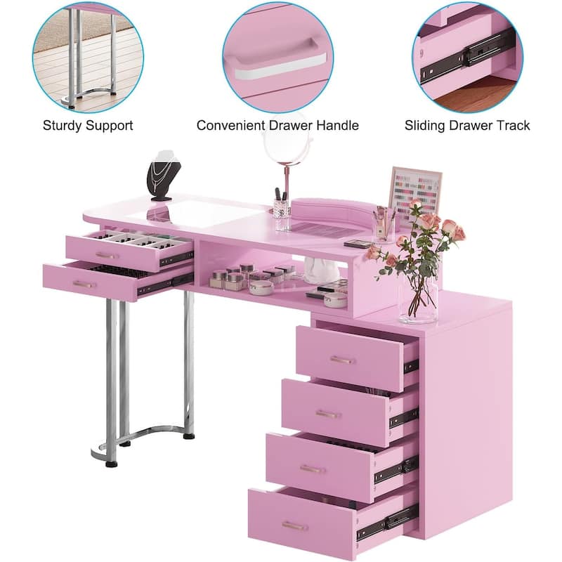 Manicure Nail Table, Professional Nail Table for Nail Tech with Visible Display Desktop