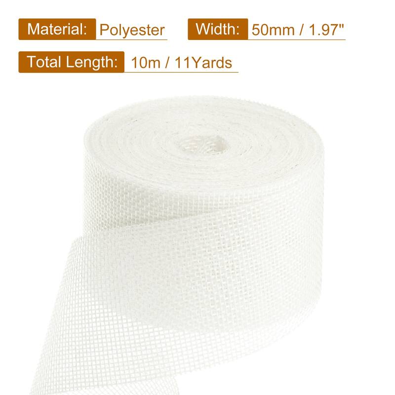 Burlap Ribbon, 2 Inch Wide 10 Yards Burlap Wired Ribbon - White