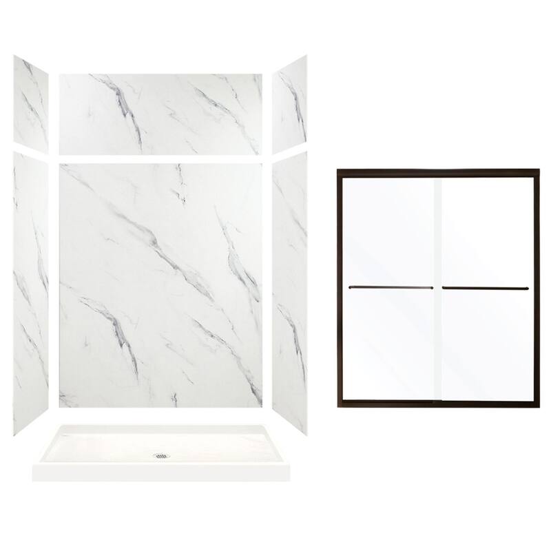 Transolid Expressions 60-in X 32-in X 96-in Glue to Wall Shower Kit - 32" x 60" x 96"