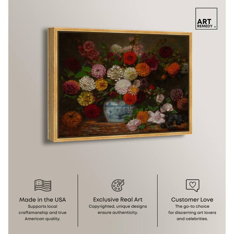 Still Life with Dahlias Canvas by Art Remedy