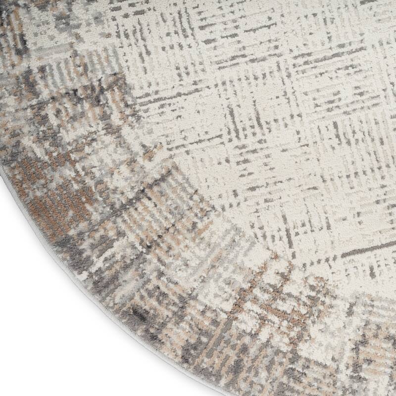 Nourison Elation Abstract Modern Ivory Grey Area Rug