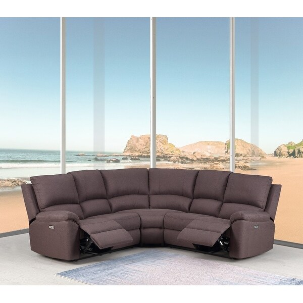 Brown fabric reclining sectional sale