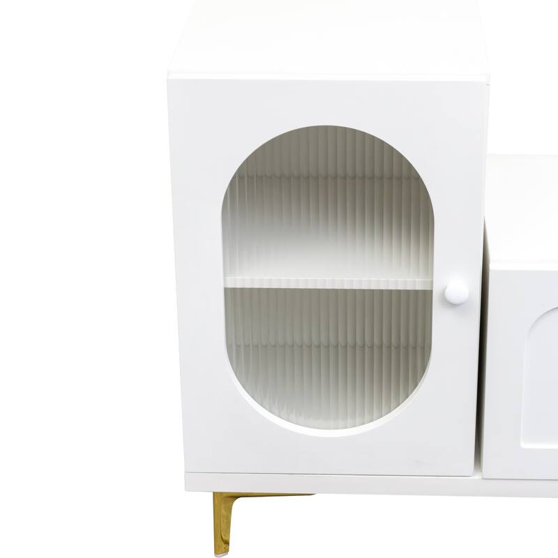 GDF Studio - Aza Modern 70.87" Wide Extendable TV Stand Entertainment Center with Storage Cabinets