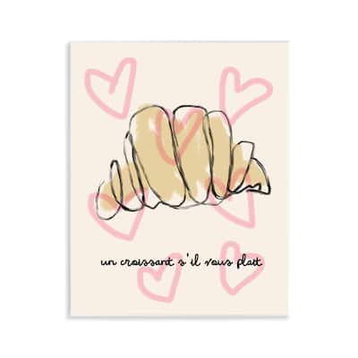 Stupell Chic Croissant with Hearts Wall Plaque Art Design By Lil' Rue