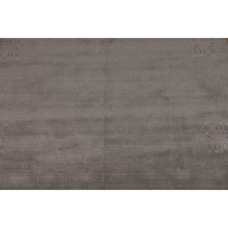 Hand Knotted Oriental 100% Wool Carpet Tribal Tribal Greys & Charcoal Gabbeh Area Rug - 10' 1'' X 8' 3''