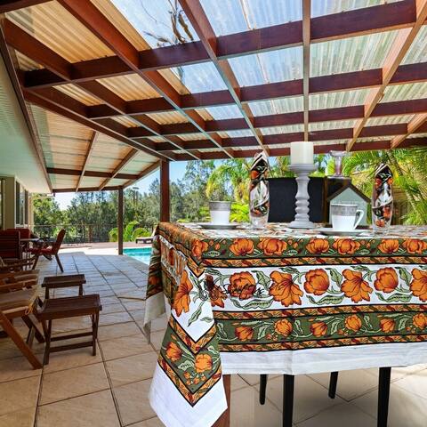 Affluent French Country Floral Cotton Tablecloth Square, Rectangle