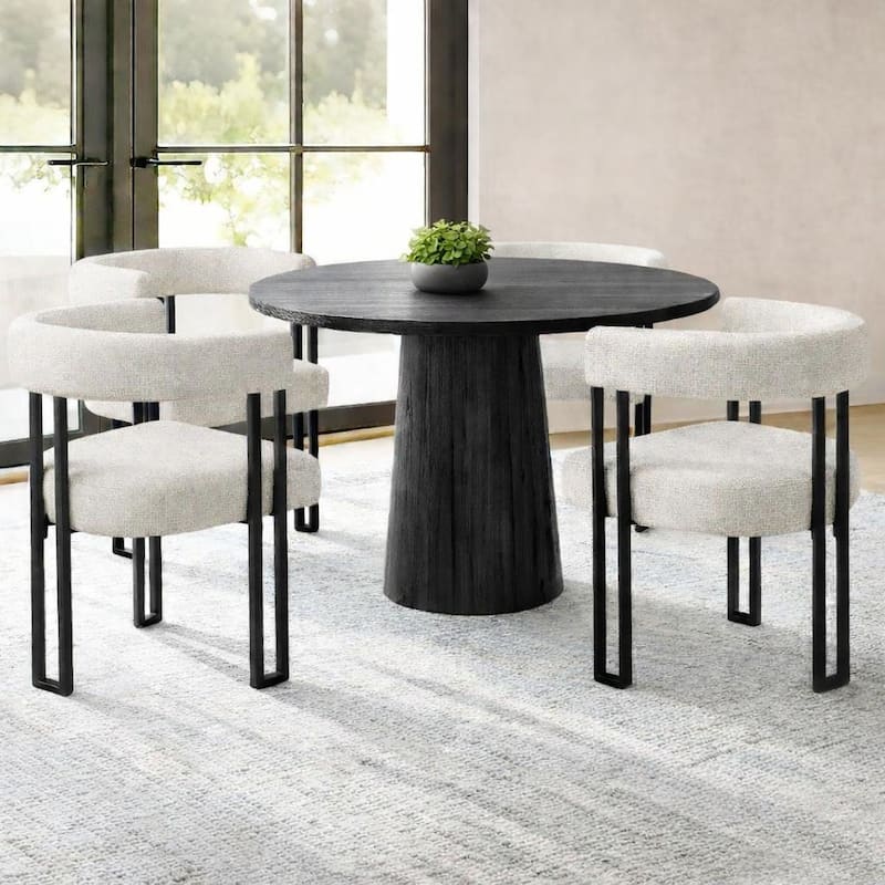 17" Seat Height Upholstered Armchair (Set of 4) - Beige