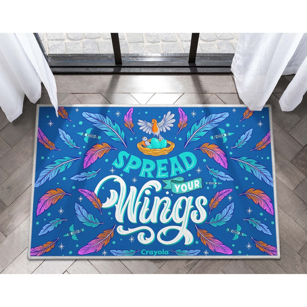 Crayola Spread Your Wings Blue Area Rug By Well Woven