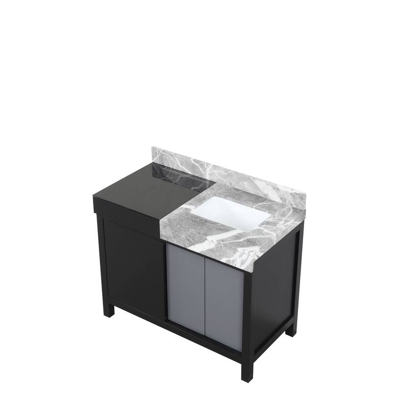 Lexora Zilara Bathroom Vanity in Black and Grey With Contertop