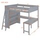 preview thumbnail 3 of 16, Modern Full Size Loft Bed with Desk and Shelf,Solid Construction and Multiple Storage Spaces for Bedroom