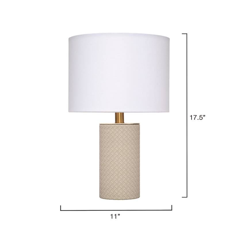 Alden Decor Heritage Leather Table Lamp with Linen Shade