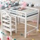 preview thumbnail 2 of 15, Full Size Loft Bed with Built-in Storage Staircase and Hanger, White