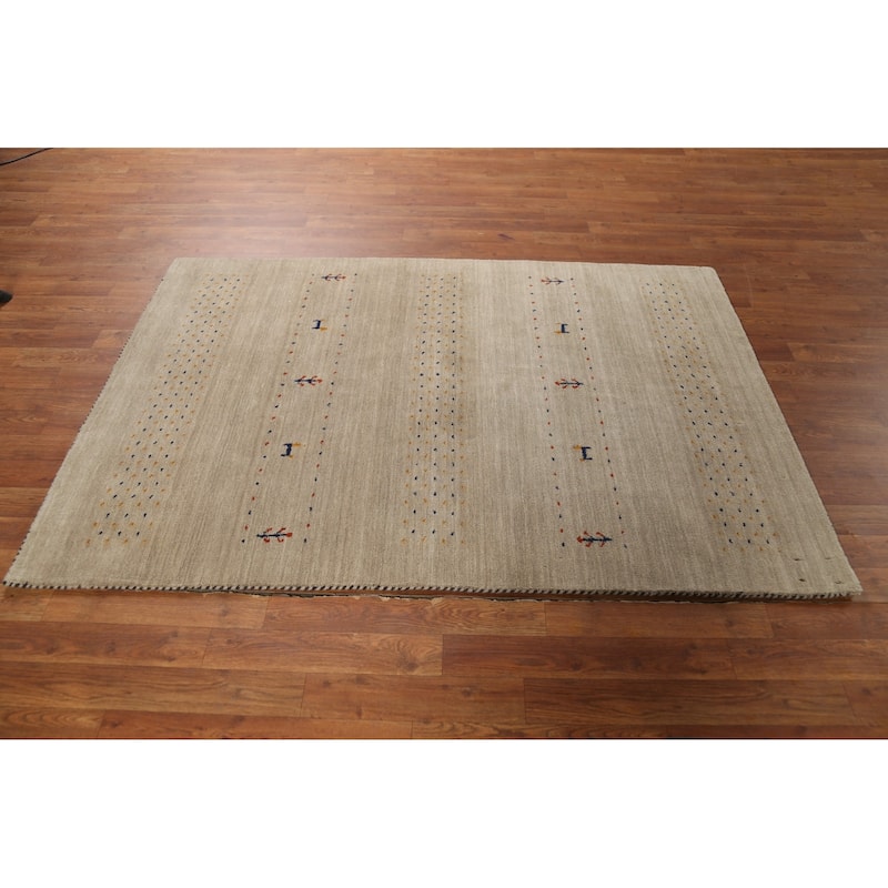 Tribal Gabbeh Oriental Accent Rug Handmade Wool Carpet - 3'11"x 5'10"