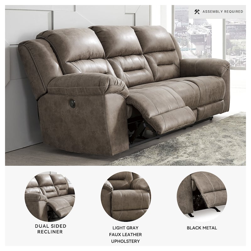 Stoneland Contemporary Reclining Power Sofa Fossil