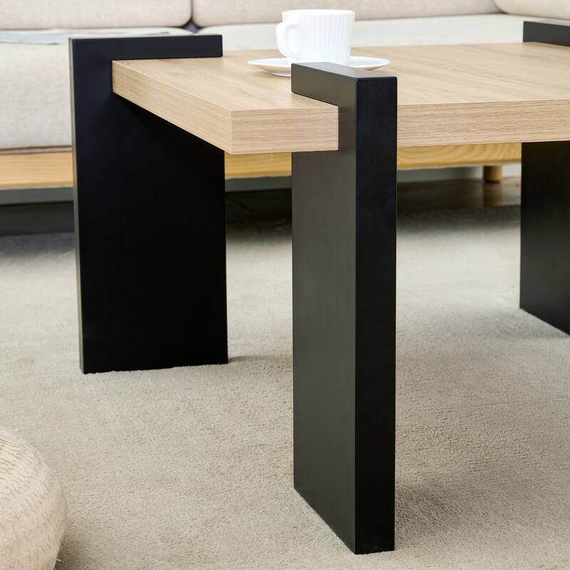 31.5" Compact Coffee Table, Dark Wood Grain Look