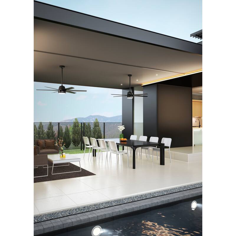 Hunter 60" Skysail Outdoor Ceiling Fan w/LED Light, Wall Control - Extreme Weather! - ENERGY STAR!