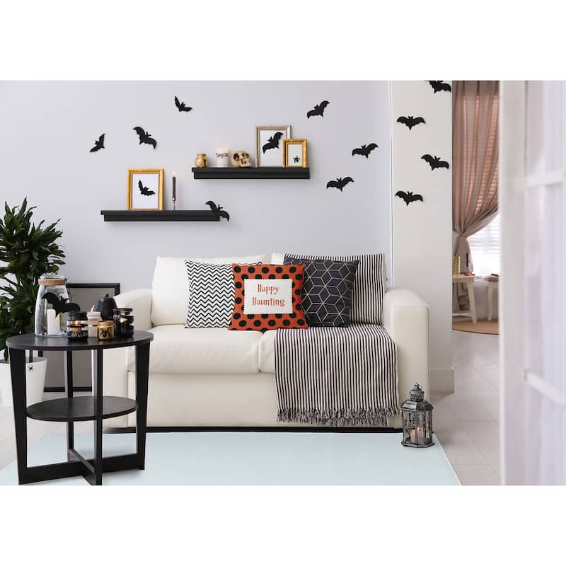 Halloween Happy Haunting Dots Accent Pillow