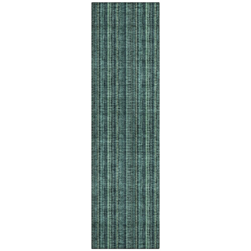 Machine Washable Indoor/ Outdoor Stripe Chantille Rug