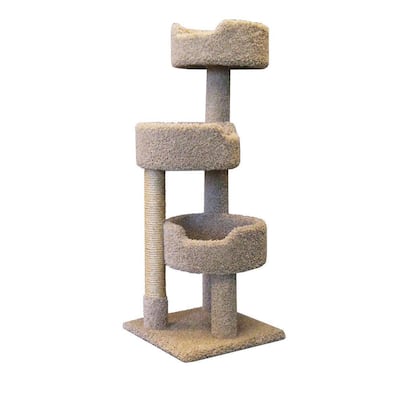 52" Multi-Level Cat Tree Tower with Plush Perches and Sisal Scratching Posts for Indoor Cats