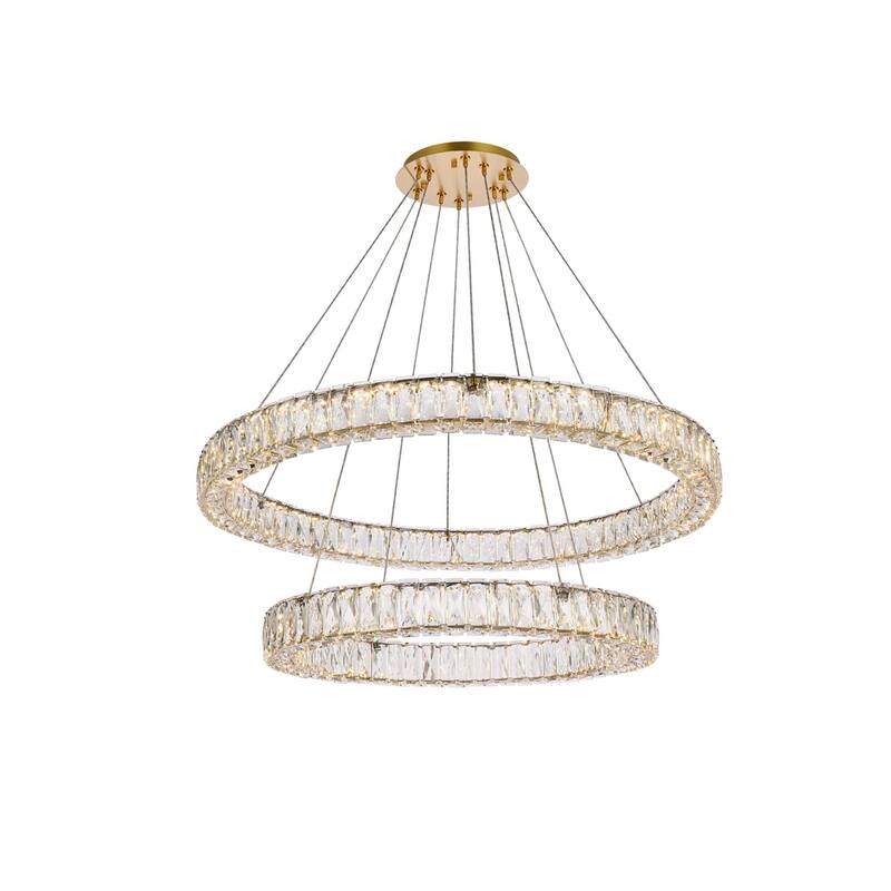 Indigo Home 36 inch LED double ring chandelier - Gold