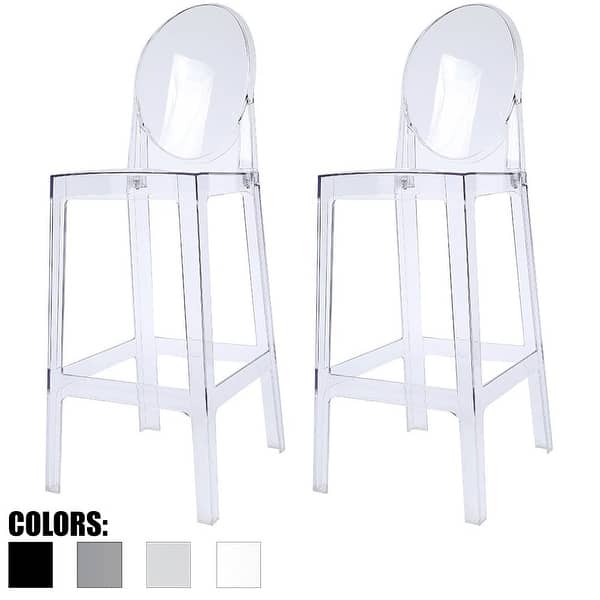 2xhome Set Of Two 2 Clear 30 Seat Height Bar Stool Modern Plastic Chair Counter Accent Lounge No Arms Less On Sale Overstock 17357199