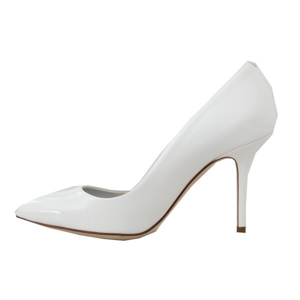 womens white leather pumps