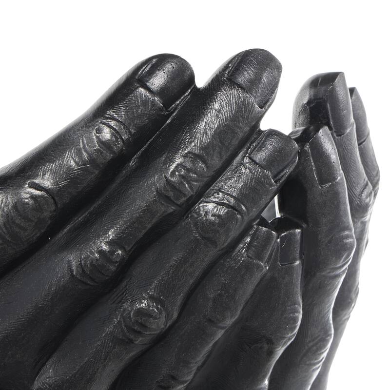 Polystone Hands Open Decorative Sculpture - Black - Roche River Decor