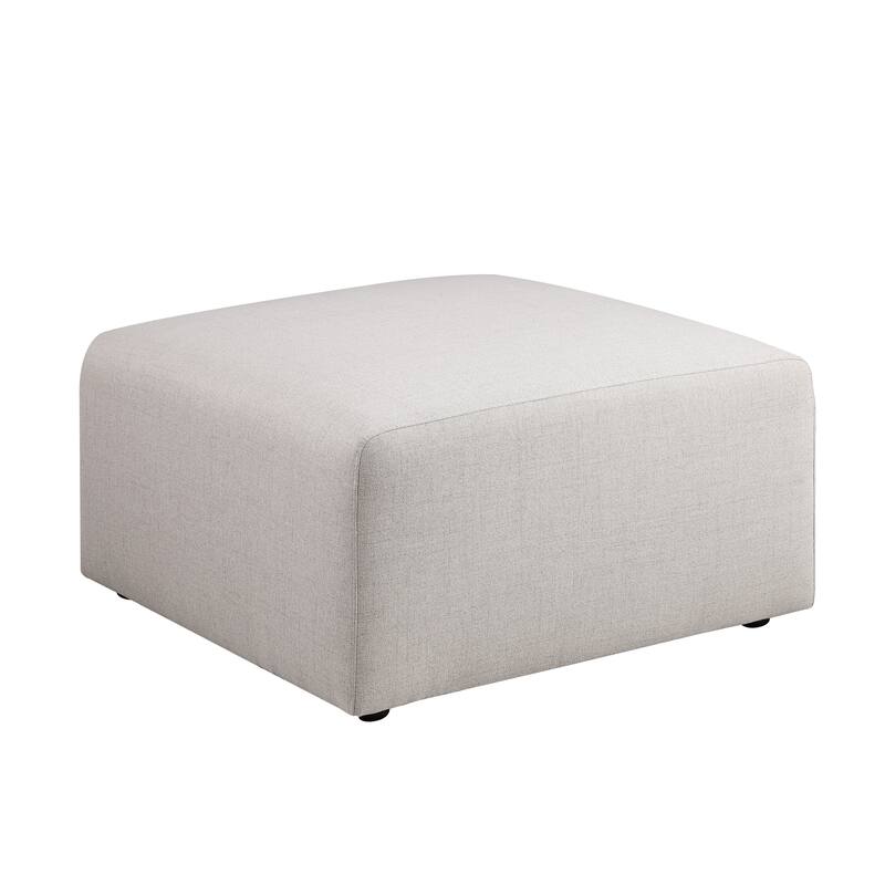 No-Assembly Beige Chenille Sofa Ottoman, 29.92" Size for Cozy Living Room & Bedroom Use