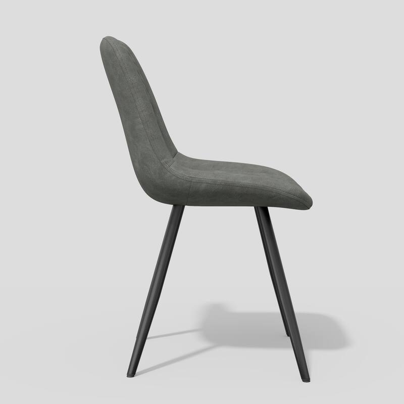 Modern Dining Chairs Set of 2, Top PU Leather Upholstered Dining Room Chairs with Metal Legs, Ergonomic Kitchen Chairs