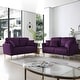 Purple Handcrafted Tufted Sofa Sets Velvet Sectional Loveseat Sets with ...