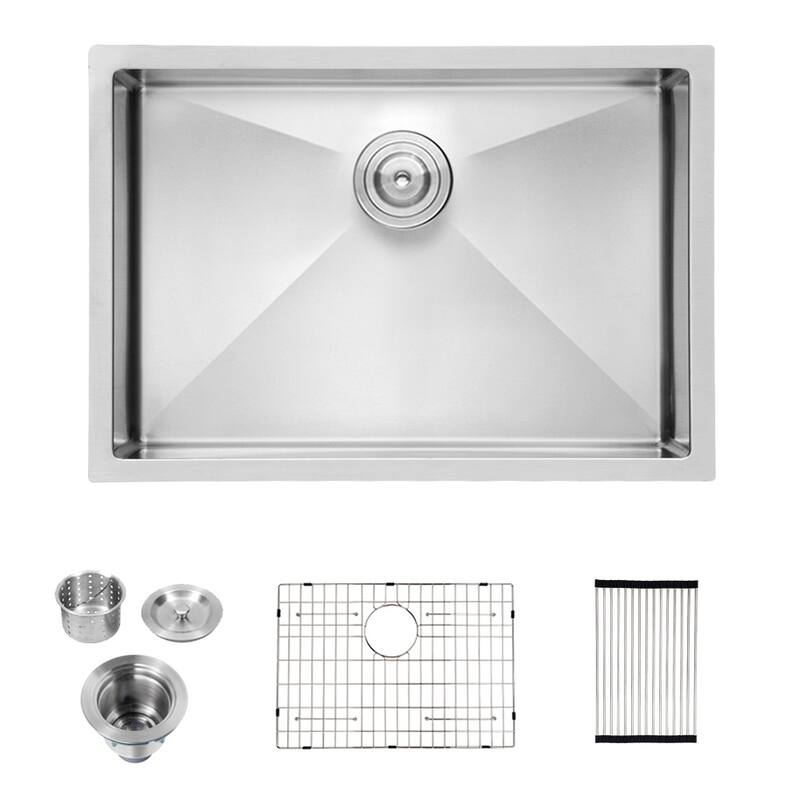 28 Inch 16 Gauge Undermount Stainless Steel Single Bowl Kitchen Sink