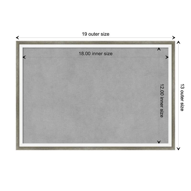 Amanti Art Lucie Silver White Framed Magnetic Board - Board Size 18x12