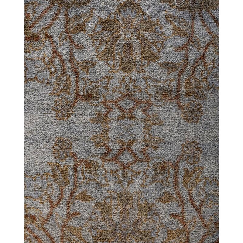 Fine Vibrance One-of-a-Kind Hand-Knotted Runner Rug - Gray, 2' 8" x 10' 4" - 2' 8" x 10' 4"