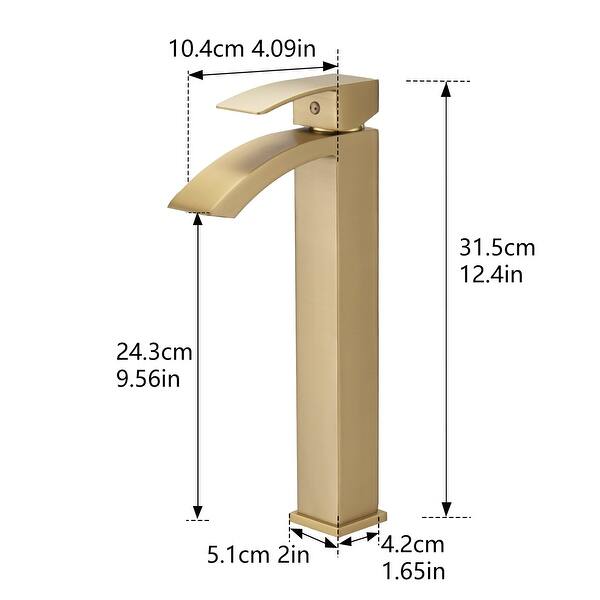 dimension image slide 1 of 3, Bathroom Faucet for Bathroom Sink, Single Hole Bathroom Faucet Modern Single Handle Vanity Basin Faucet