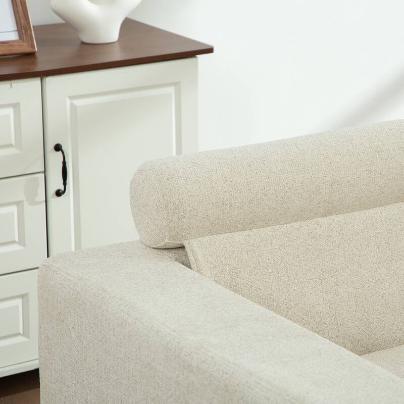 56.3" Wide Extra Large Chenille Sofa Bed, Sturdy Metal Legs, Strong Load-Bearing for Living Room, Bedroom, Apartment