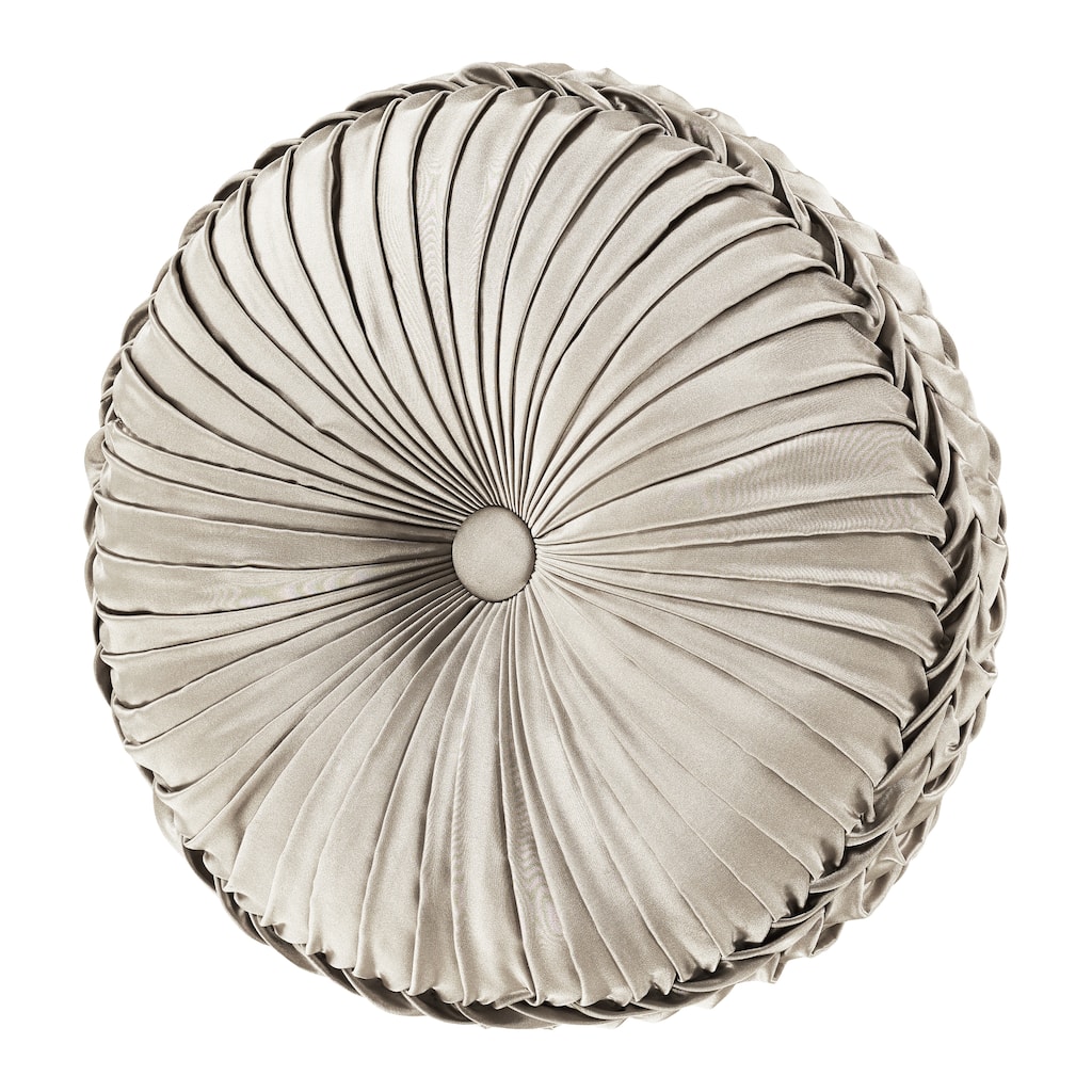 Brunello Flax Tufted Round Decorative Throw Pillow