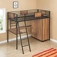 preview thumbnail 2 of 15, Twin Size Loft bed with L-shape Desk and Wardrobe