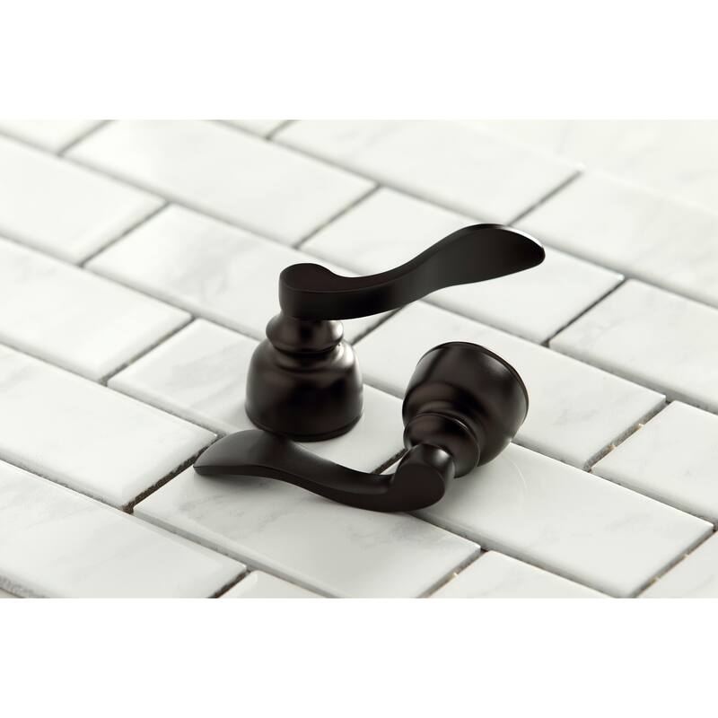 Kingston Brass Oil-Rubbed-Bronze Brass Two-Handled Kitchen Faucet with Side Sprayer