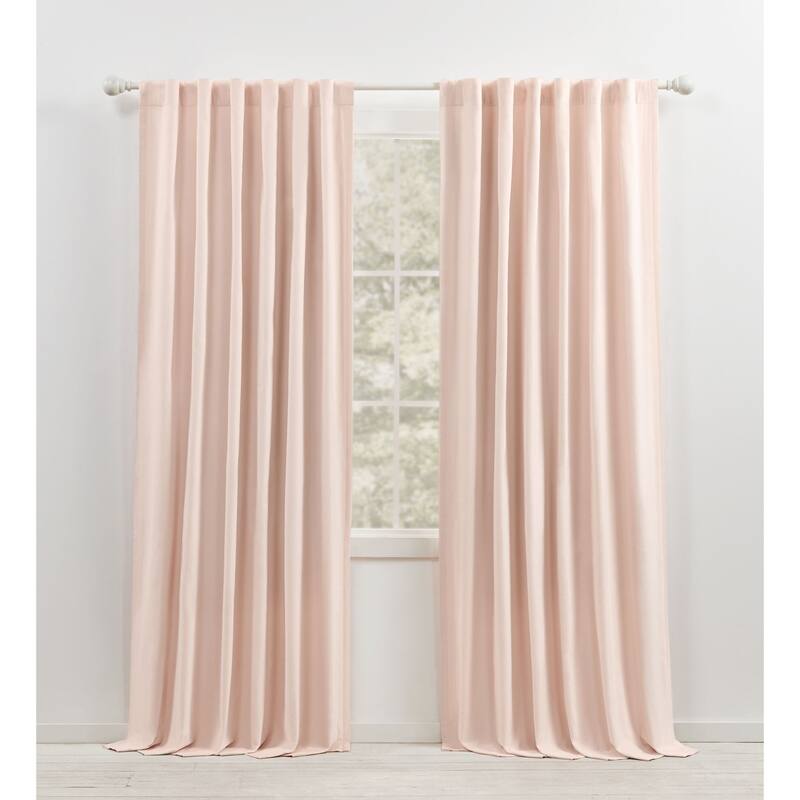 Lauren Ralph Lauren Velvety Back Tab/Rod Pocket Curtain Single Panel - 52x84 - Blush