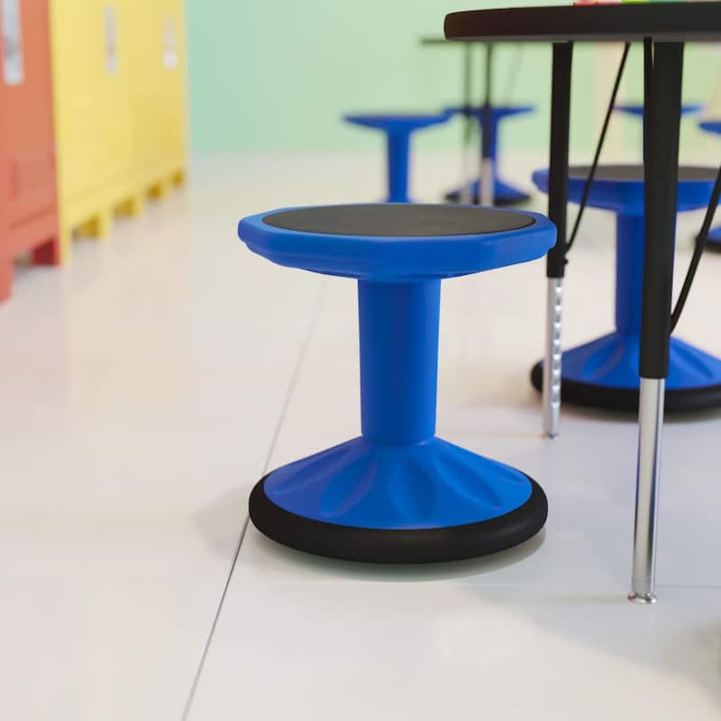Commercial Fixed Height Collaborative Wobble Stool - 12.75"W x 12.75"D x 14"H