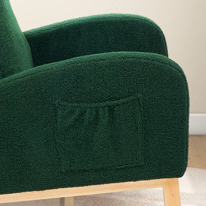 27.2"W Sherpa Rocking Chair with Side Pocket