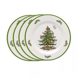 Spode Set of 4 Christmas Tree Salad Plates - 8 in