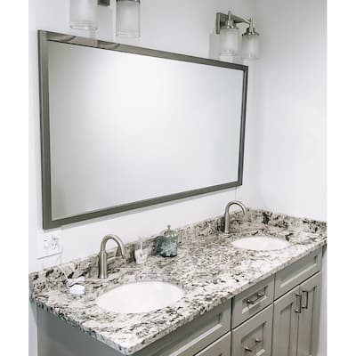 Ellis Satin Nickel Framed Vanity Mirror